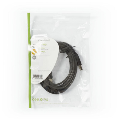 Nedis Cable USB 2.0 A&#47;B M&#47;M Black 3m
