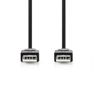 Nedis Cable USB 2.0 A&#47;A M&#47;M Black 2m