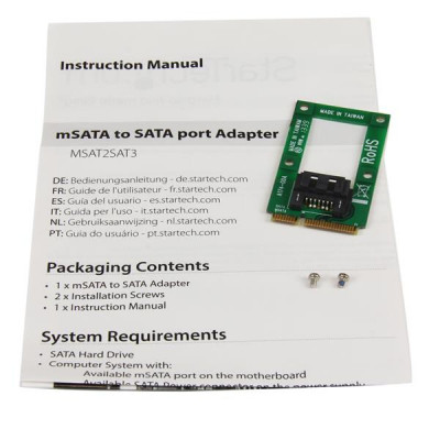StarTech mSATA to SATA HDD&#47;SSD Adapter Converter