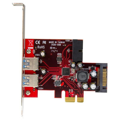 StarTech 4 Port PCIe USB 3.0 Card - 2 Ext &amp; 2 Int
