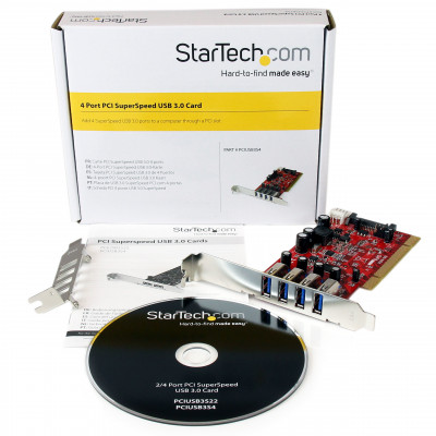 StarTech 4 Port PCI USB 3.0 Card w&#47;SATA Power