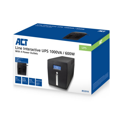 Act UPS 1000VA LCD RS232 &amp; USB 2 x CEE7&#47;3