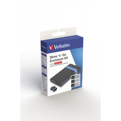 Verbatim Store'N'Go Enclosure Kit  HDD/SSD enclosure Black, Blue  2.5" Store'N'Go Enclosure Kit, HDD/SSD enclosure, 2.5", Serial ATA, USB