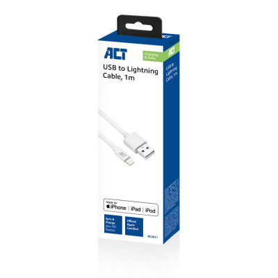 Act USB Lightning Cable for Apple 1.0m MFI