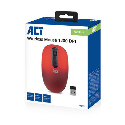 Act Wireless mouse red 800&#47;1000&#47;1200dpi