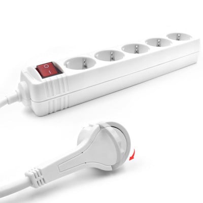 Act Power Strip white with switch and flat