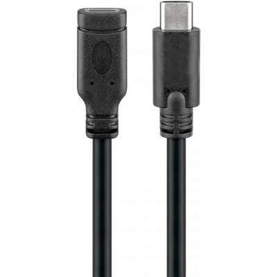 USB 3.2 Gen1 USB-C MALE TO USB-C FEMALE 1M BLACK
