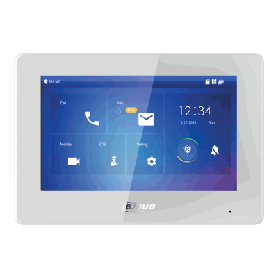 DAHUA 2-WIRE IP 7" TOUCH SCREEN INDOOR STATION - WHITE