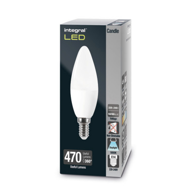 INTEGRAL CANDLE 4.90W (40W) 5000K 470LM E14 NON-DIMMABLE FRO