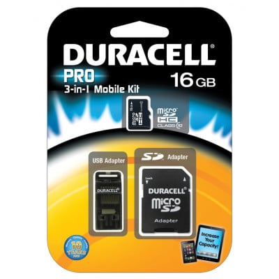 Duracell 16GB MicroSDHC 3-In-1 Mobile Kit