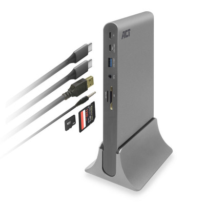 ACT AC7047 notebook dock/port replicator Wired USB 3.2 Gen 1 (3.1 Gen 1) Type-C Grey