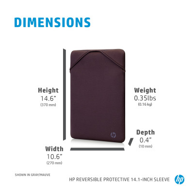 HP Protective Reversible 14 Black/Blue Laptop Sleeve