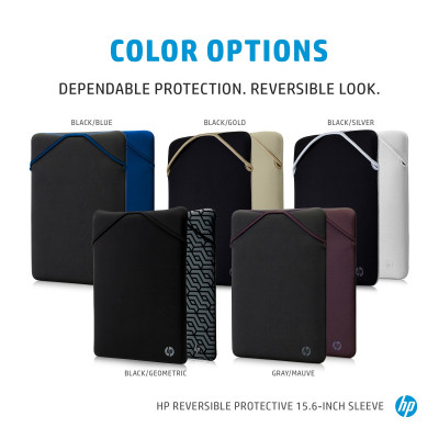 HP Reversible Protective 15.6-inch Blue Laptop Sleeve notebook case 39.6 cm (15.6") Sleeve case Black, Blue