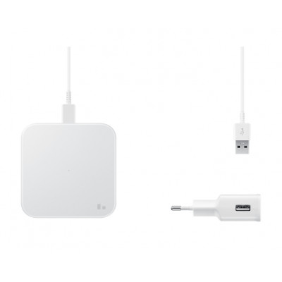 WIRELESS CHARGER PAD (MET TA) - SNEL LADEN (MAX 9W) - WIT