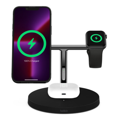BOOSTCHARGE PRO MagSafe 3-in-1 Wireless Charger - BLK