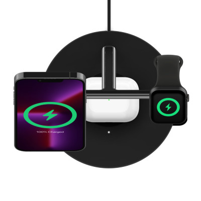 BOOSTCHARGE PRO MagSafe 3-in-1 Wireless Charger - BLK