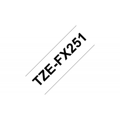 Brother TZe-FX251 labelprinter-tape Zwart op wit