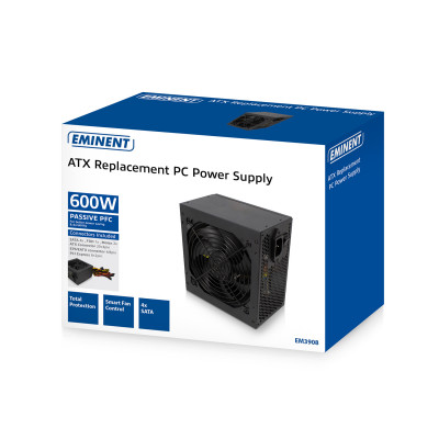 Eminent EM3908 power supply unit 600 W 20+4 pin ATX ATX Black