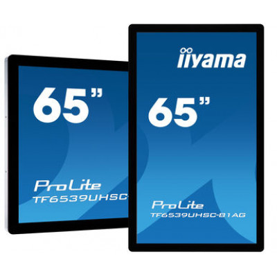 iiyama TF6539UHSC-B1AG interactive whiteboards & accessories 165,1 cm (65") 3840 x 2160 Pixels Touchscreen Zwart USB