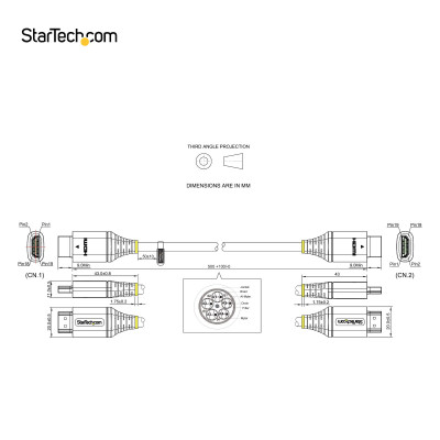 StarTech.com HDMMV50CM câble HDMI 0,5 m HDMI Type A (Standard) Noir, Gris