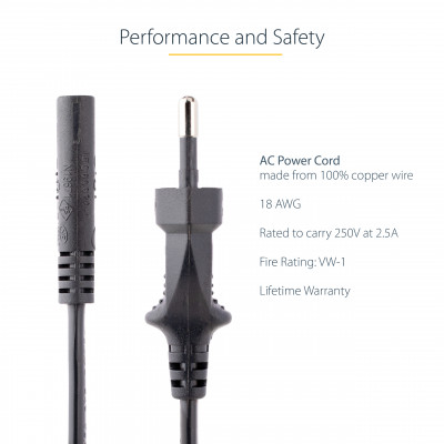 StarTech.com 752E-3M-POWER-LEAD power cable CEE7/16 C7 coupler