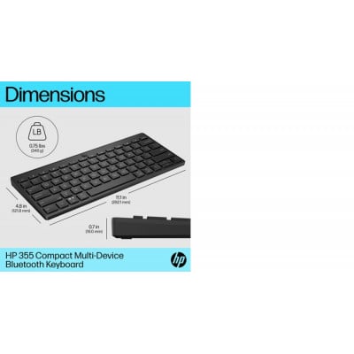 HP 355 Compact Multi-Device Bluetooth Keyboard toetsenbord Zwart