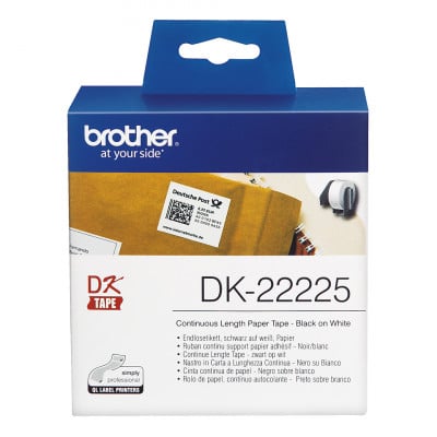 Brother DK-22225 label-making tape Black on white