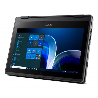 Acer TravelMate Spin B3 TMB311R-32-P02R N6000 Hybride (2-en-1) 29,5 cm (11.6") Écran tactile HD Intel® Pentium® Silver 8 Go DDR4-SDRAM 128 Go SSD Wi-Fi 6 (802.11ax) Windows 10 Pro Noir