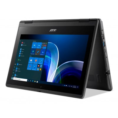 Acer TravelMate Spin B3 TMB311R-32-P6QK N6000 Hybride (2-en-1) 29,5 cm (11.6") Écran tactile HD Intel® Pentium® Silver 4 Go DDR4-SDRAM 128 Go SSD Wi-Fi 6 (802.11ax) Windows 10 Pro Noir