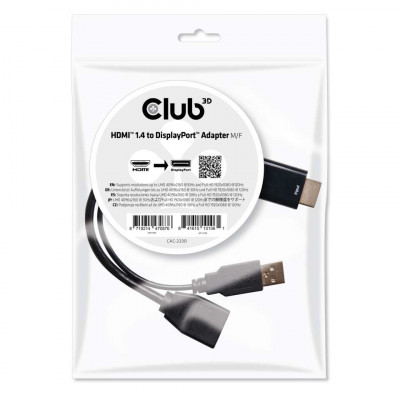 CLUB3D CAC-2330 tussenstuk voor kabels Zwart