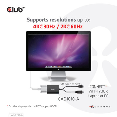 CLUB3D CAC-1010-A video kabel adapter 0,6 m DVI-D + USB