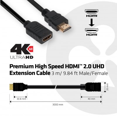 CLUB3D CAC-1321 câble HDMI HDMI Type A (Standard) Noir