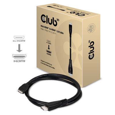 CLUB3D CAC-1350 HDMI kabel 1 m HDMI Type C (Mini) HDMI Type A (Standaard) Zwart