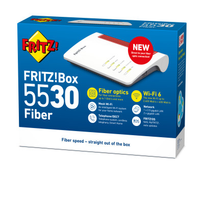 FRITZ!Box 5530 (WITH SFP XGSPON) draadloze router Gigabit Ethernet Dual-band (2.4 GHz / 5 GHz) Wit