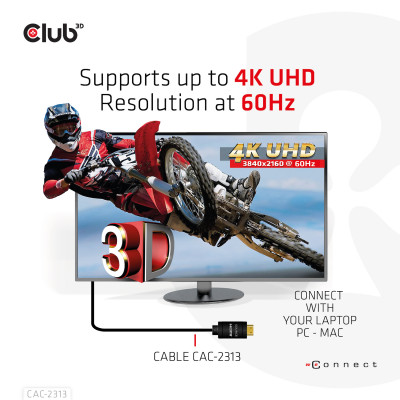 CLUB3D CAC-2313 HDMI kabel 10 m HDMI Type A (Standaard) Zwart