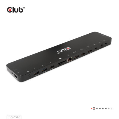 CLUB3D CSV-1566 notebook dock & poortreplicator USB 3.2 Gen 1 (3.1 Gen 1) Type-C Zwart