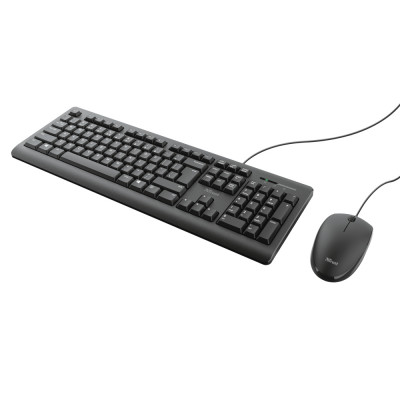 Trust Primo toetsenbord Inclusief muis USB Amerikaans Engels Zwart