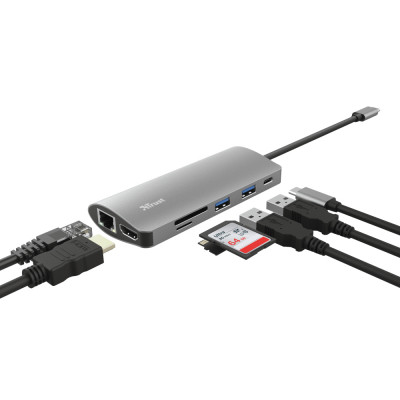 Trust Dalyx 7-in-1 USB-C-adapter met meerdere poorten