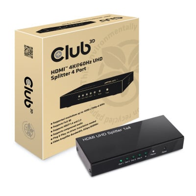 Club 3D HDMI 2.0 UHD Splitter 4 Ports