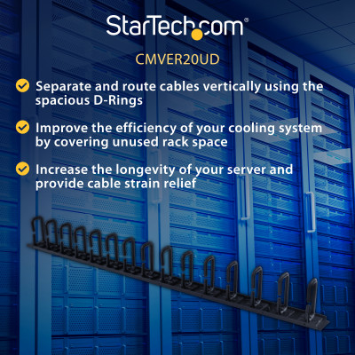 StarTech.com CMVER20UD rack-toebehoren Paneel voor kabelbeheer