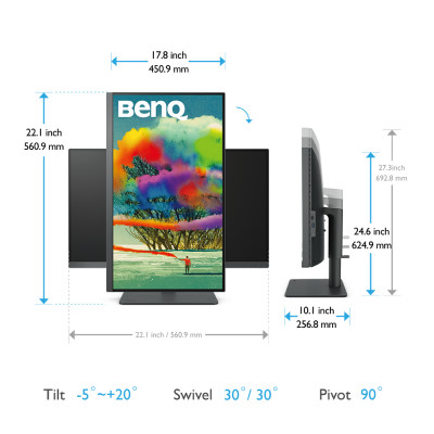 BenQ PD2705U 68,6 cm (27") 3840 x 2160 Pixels 4K Ultra HD LED Zwart