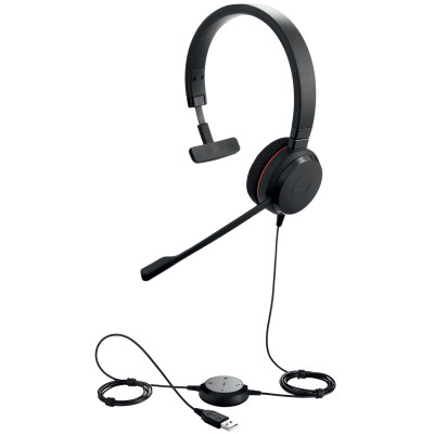 Jabra Evolve 20 MS Mono Headset Wired Head-band Office/Call center USB Type-A Black