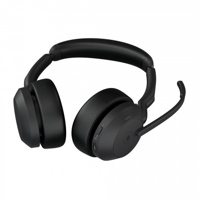 Jabra Evolve2 55 Headset Wireless Head-band Office/Call center Bluetooth Charging stand Black