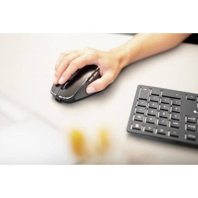 CHERRY DW 9500 SLIM toetsenbord Inclusief muis RF-draadloos + Bluetooth AZERTY Belgisch Zwart, Grijs