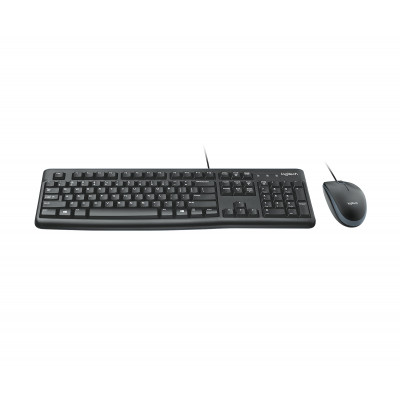 Logitech Desktop MK120 keyboard Mouse included USB QWERTY English Black