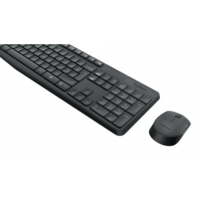 Logitech MK235 toetsenbord Inclusief muis USB QWERTZ Duits Grijs