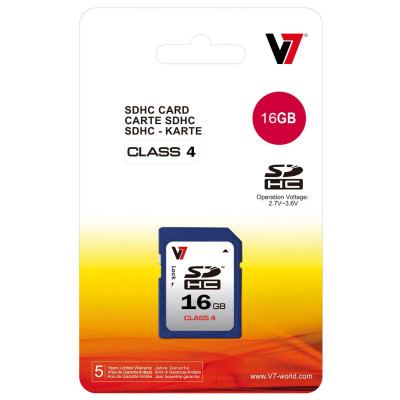 V7 VASDH16GCL4R-2E flashgeheugen 16 GB SDHC Klasse 4