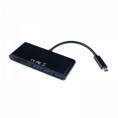V7 V7UC3U-HUB-BLK-1E USB 3.2 Gen 1 (3.1 Gen 1) Type-C Zwart