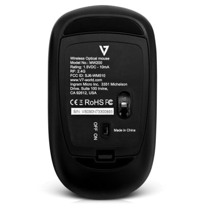 V7 MW200-1E mouse Ambidextrous RF Wireless 1600 DPI