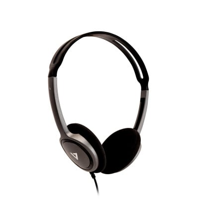 V7 HA310-2EP hoofdtelefoon/headset Hoofdtelefoons Bedraad Hoofdband Muziek Zwart, Zilver